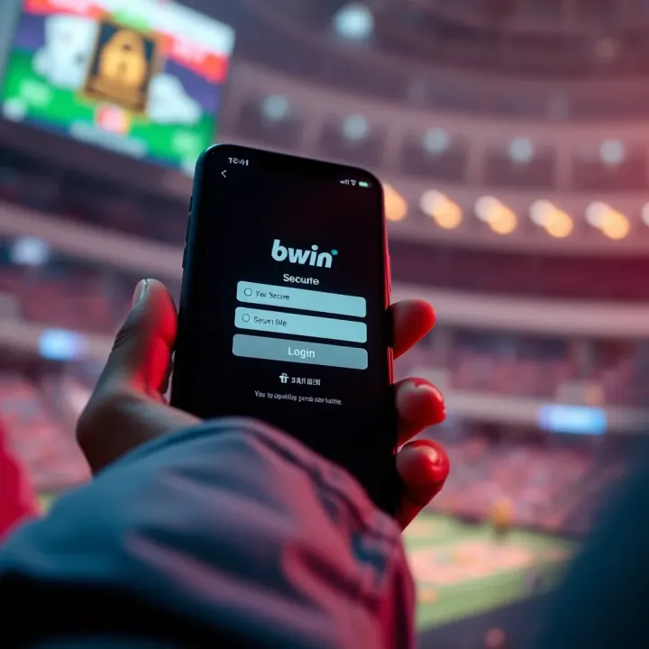 Bwin Bet app interface displaying secure login screen on a smartphone