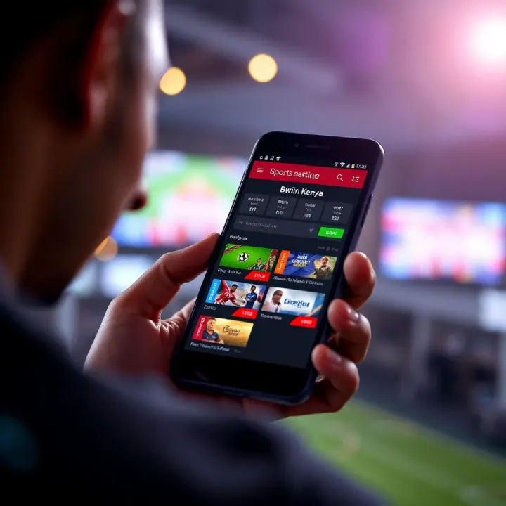 Mobile device screen displaying the Bwin Kenya app interface with sports betting options
