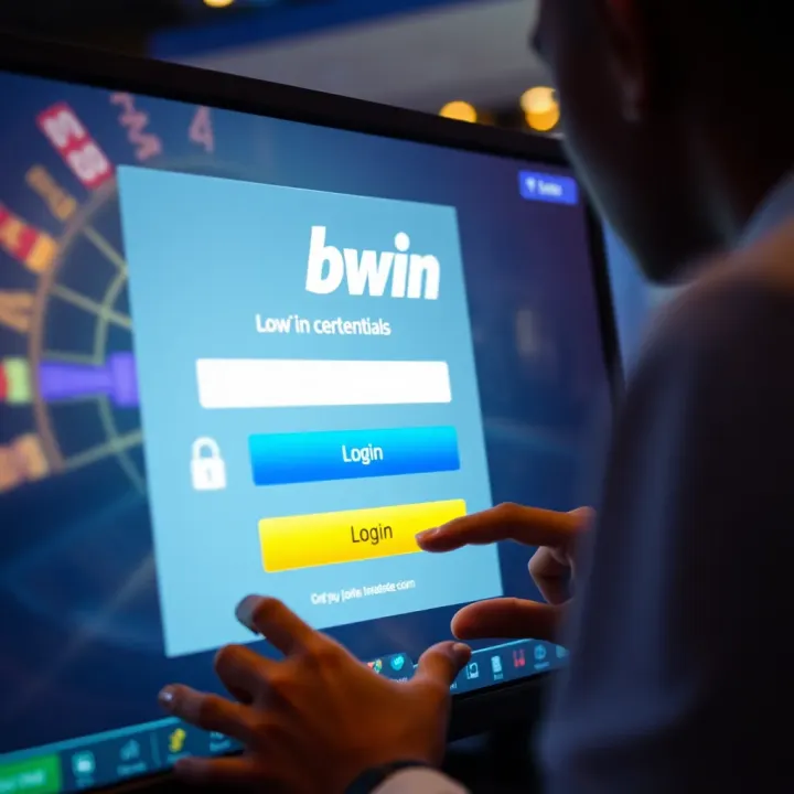User entering login credentials on Bwin platform with a focus on security