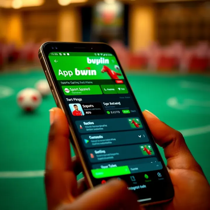 Mobile phone screen displaying bwin app interface with sports betting options