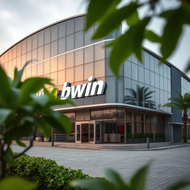 Exterior view of Bwin office building in Nigeria with company branding