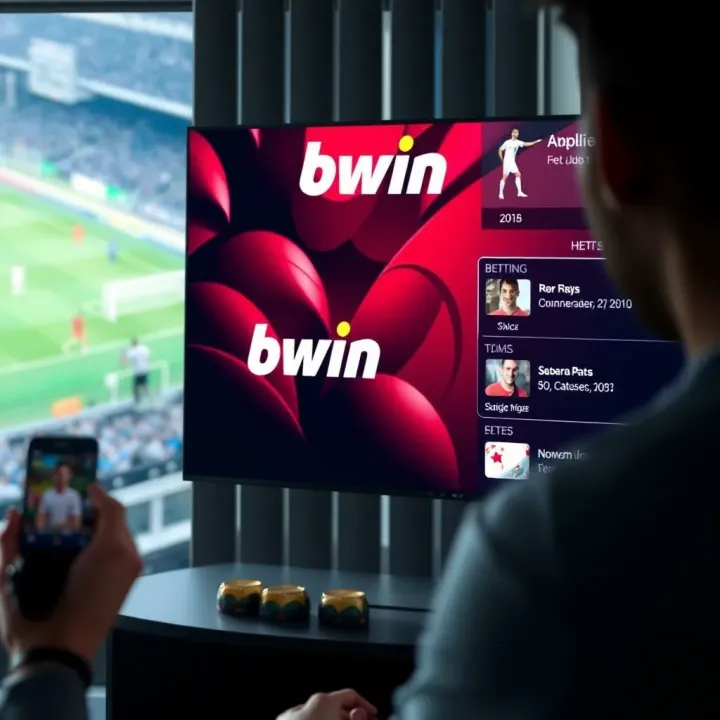 User interface of Bwin TV showcasing betting options and live match updates