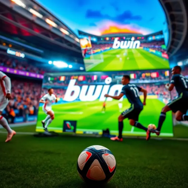 Bwin TV Live Sports Streaming Experience Live sports event streaming on Bwin TV with vibrant football visuals