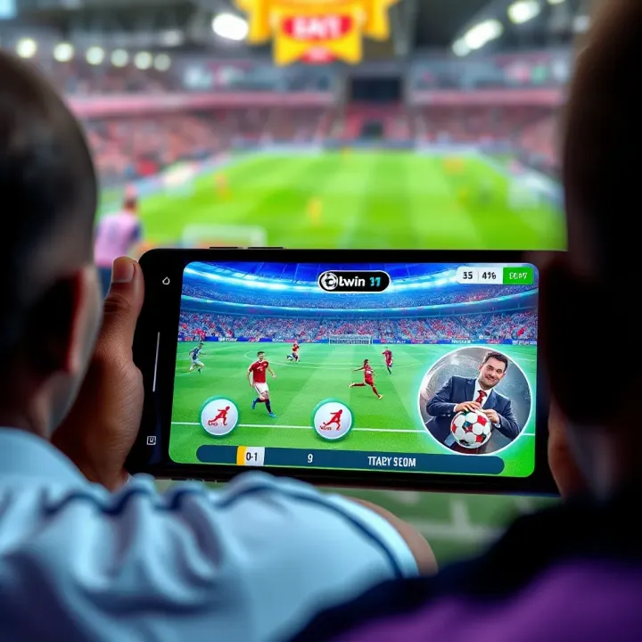 Virtual football match simulation on a digital device screen