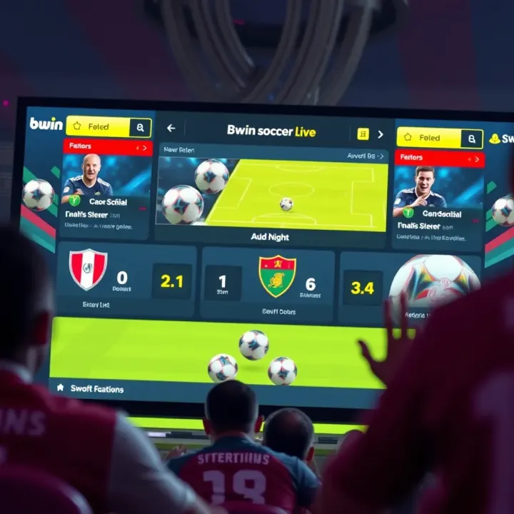Interface of Bwin platform showing live soccer match options and features for Nigerian users