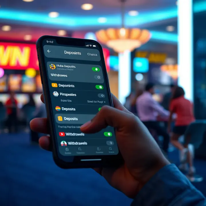 User navigating M-Lite Bwin old mobile interface with options for deposits and withdrawals