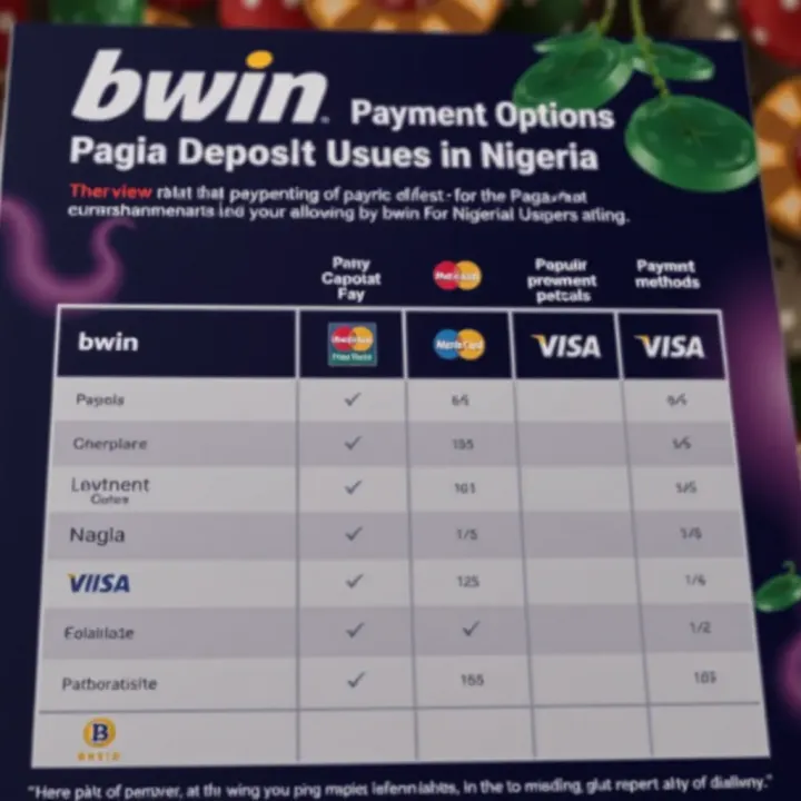 Comparison chart of popular payment methods for bwin in Nigeria