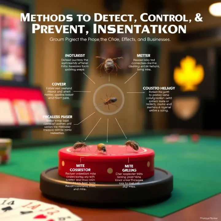 Diagram showing methods to detect, control, and prevent mite infestations in Nigerian homes and businesses