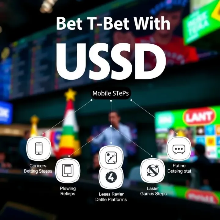 Diagram showing popular Nigerian betting platforms supporting USSD with connection to mobile network icons
